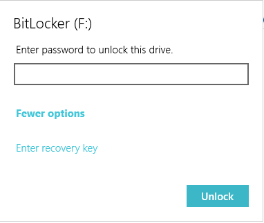 Unlock BitLocker drive with recovery key