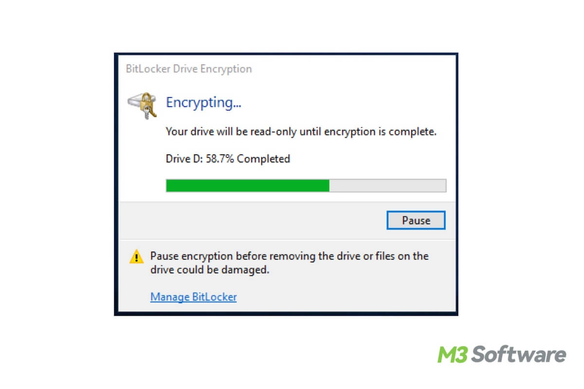 data recovery after BitLocker drive encryption stuck