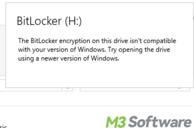 BitLocker incompatible with Windows version