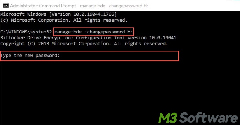 change BitLocker password via cmd
