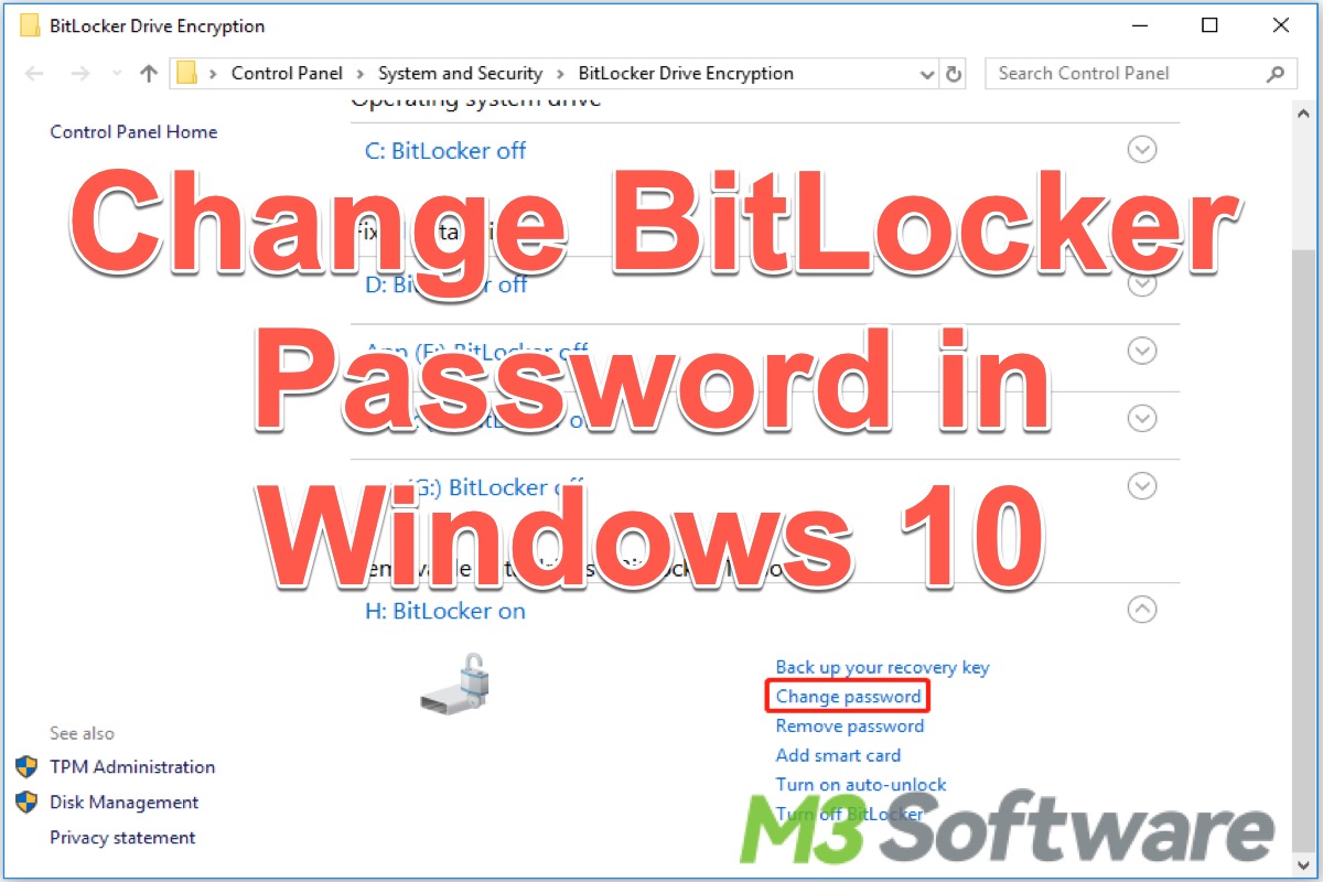 change BitLocker password in Windows 10