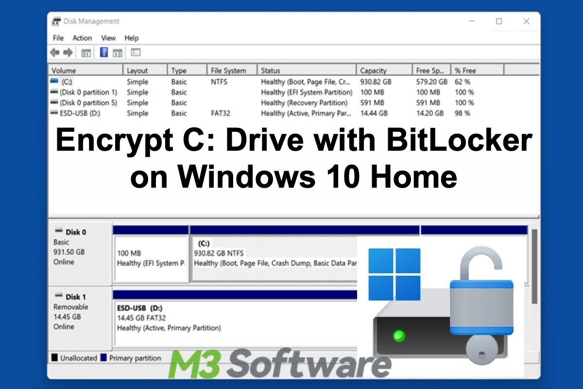 encrypt c drive on Windows 10 home