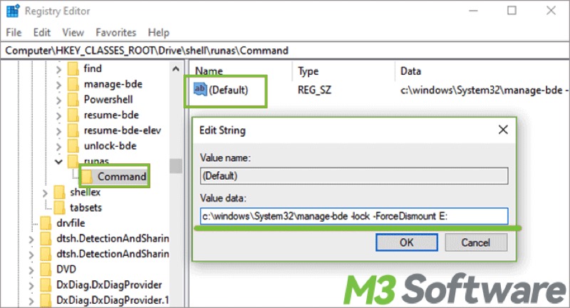 manage bde lock value data in registry editor