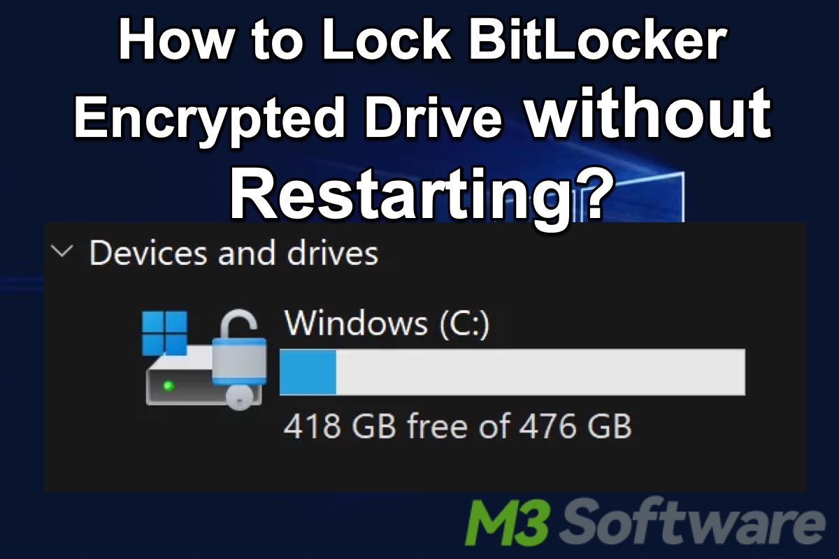 how to lock BitLocker encrypted drive without restarting