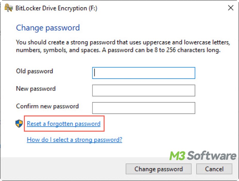 reset a BitLocker password