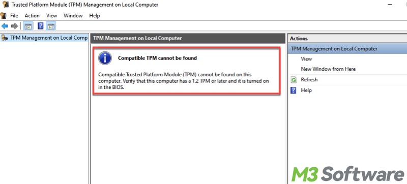 no TPM on computer