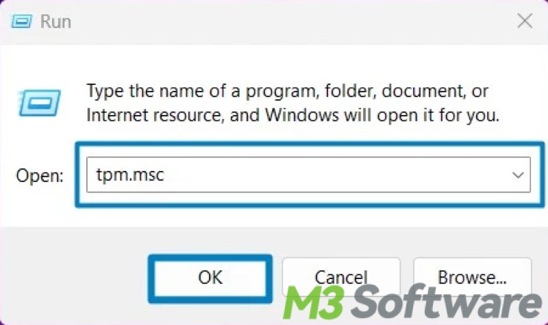 tpm msc in run dialog box