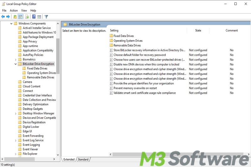 group policy BitLocker Drive Encryption