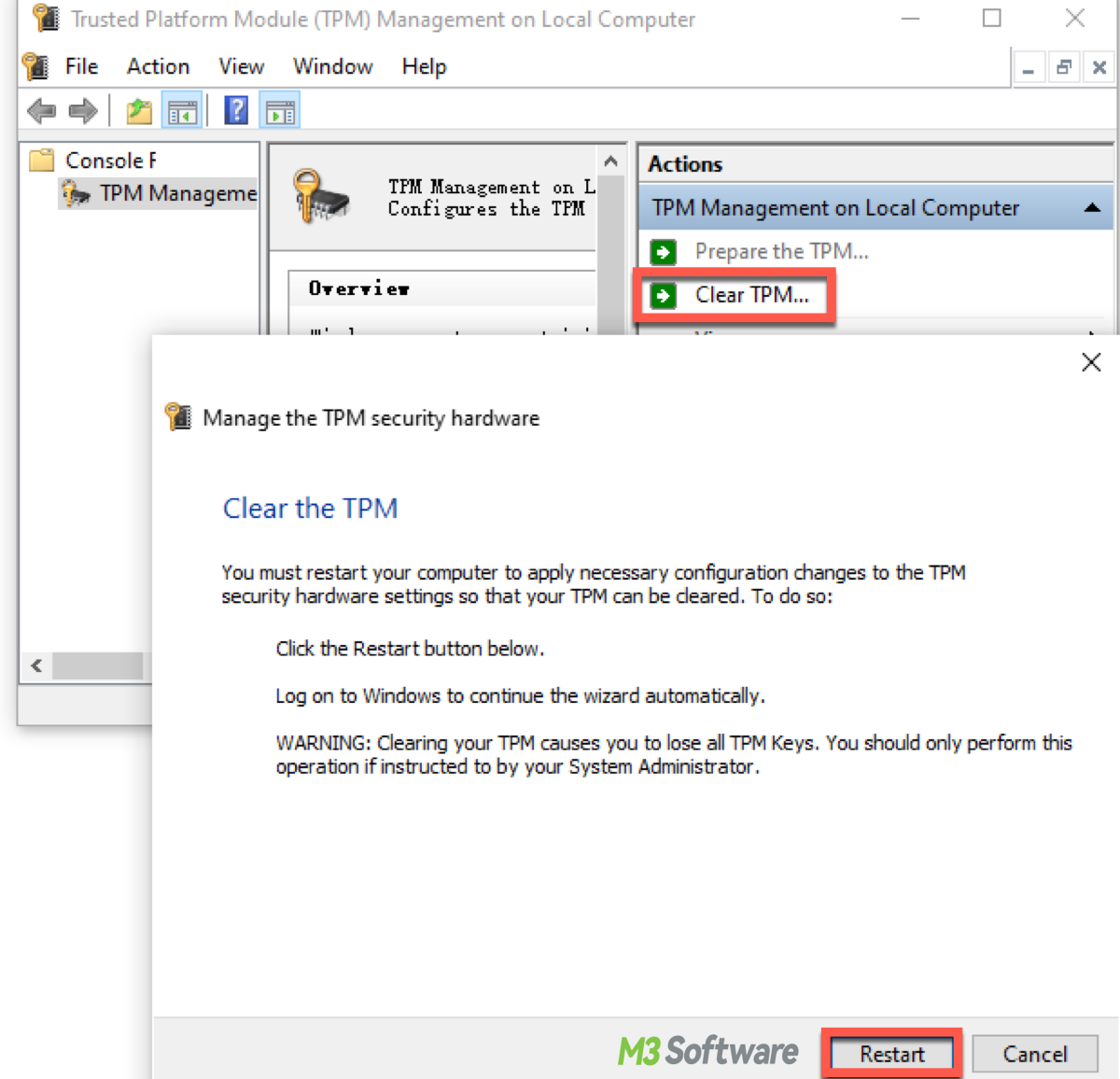 Clear TPM in Windows