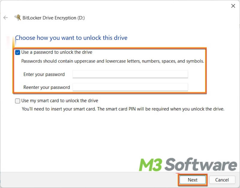 set BitLocker password in Windows 11