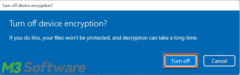 turn off device encryption in Windows 11