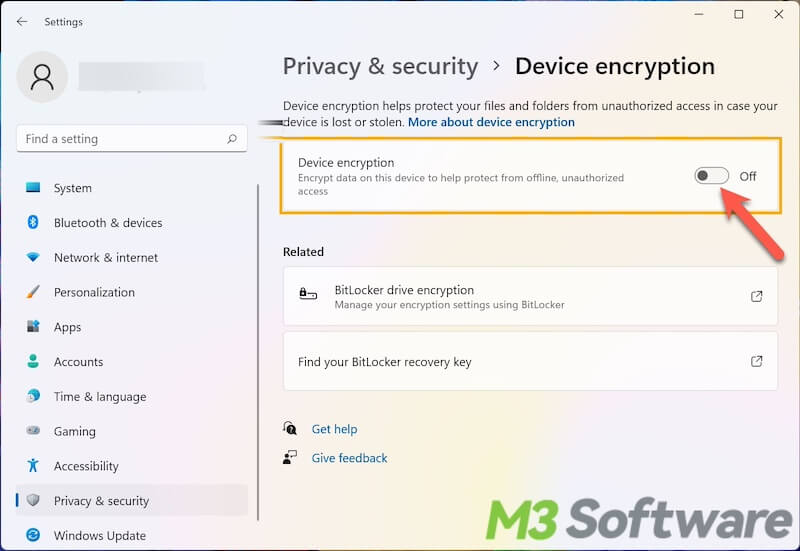 turn off device encryption in Windows 11