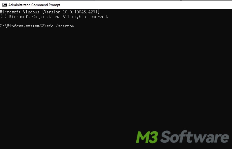 run System File Checker scan in Command Prompt