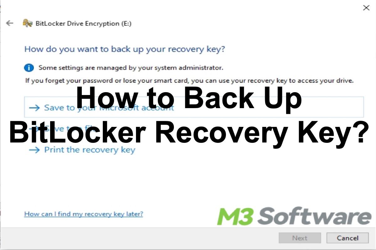 how to back up bitlocker recovery key