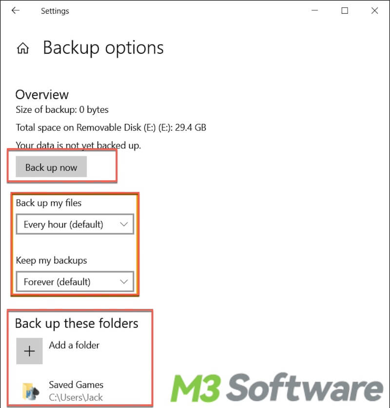 back up files using File History