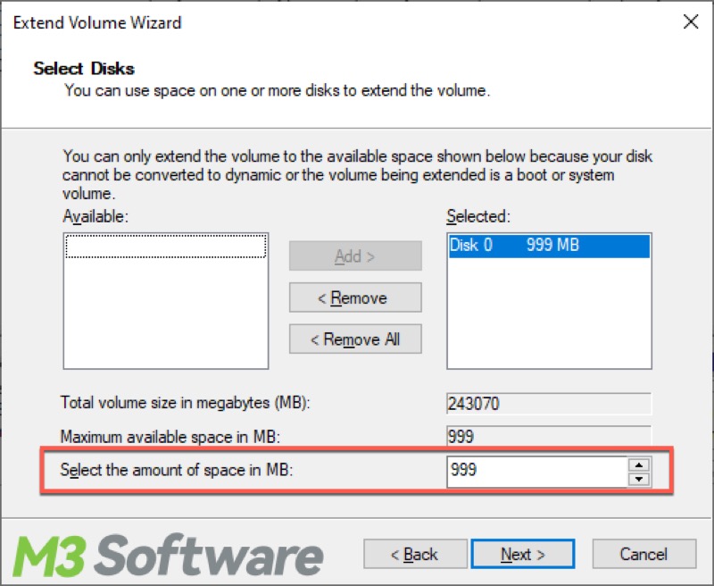 extend volume in disk management