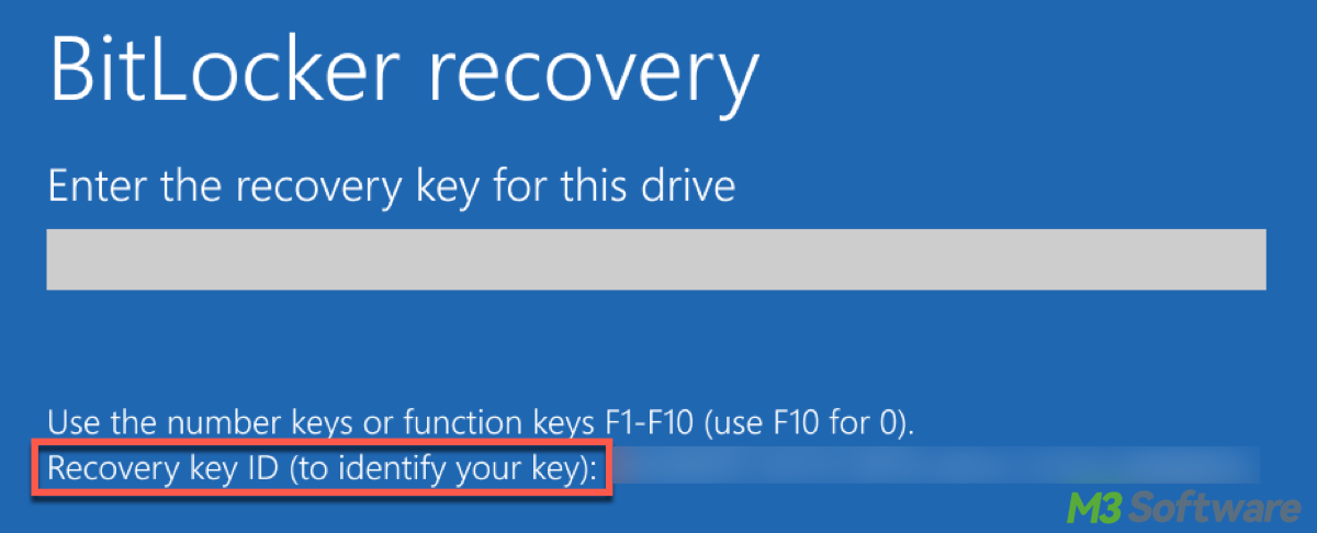 Find BitLocker recovery key ID in the locked screen