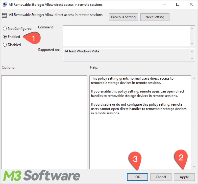 group policy allow direct access in remote sessions