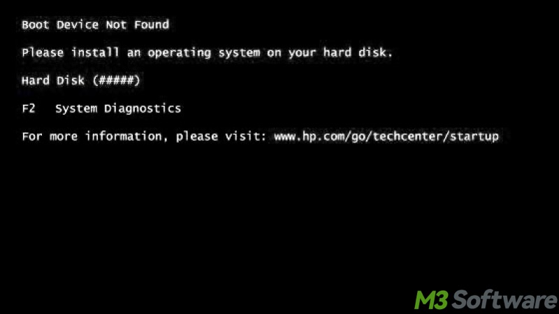 Boot Device Not Found HP
