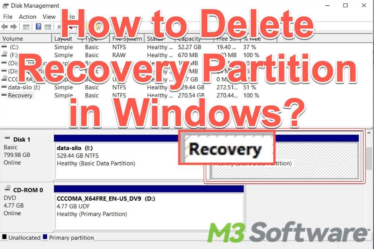 delete recovery partition Windows 10