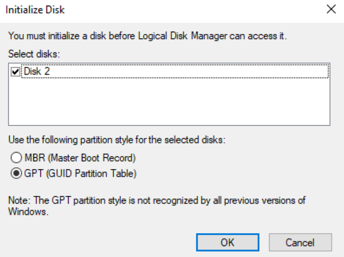 Initialize Disk