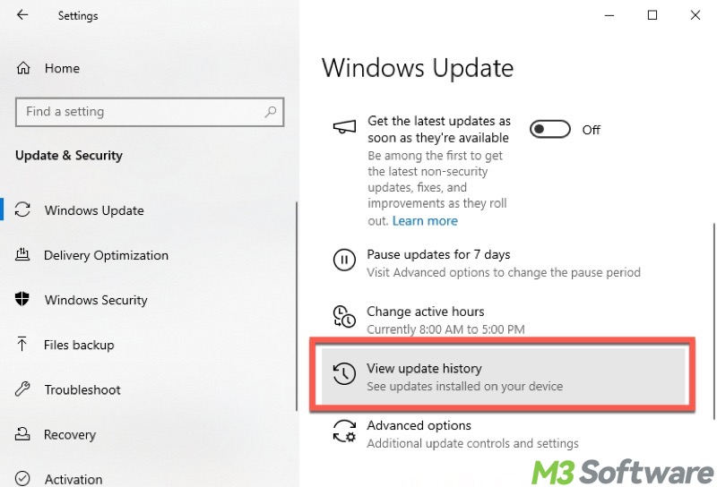 uninstall updates in Windows 10
