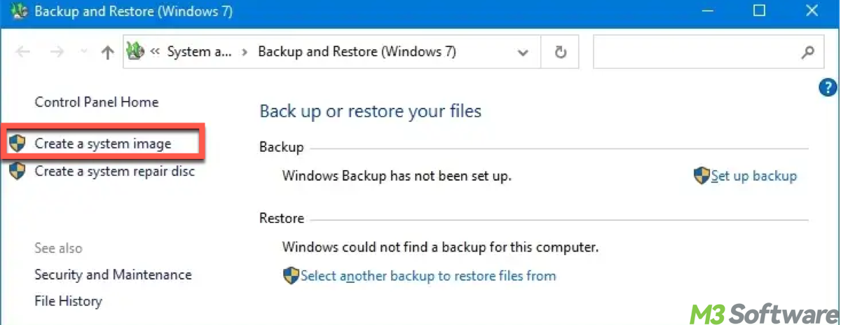 Create system image to backup Windows