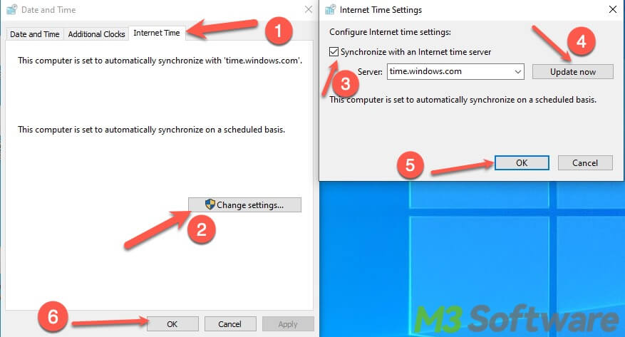 check time settings in Control Panel