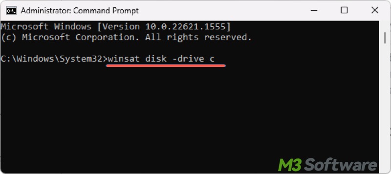 check hard disk speed via Command Prompt in Windows