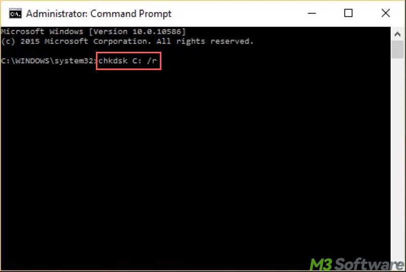 chkdsk in Command Prompt