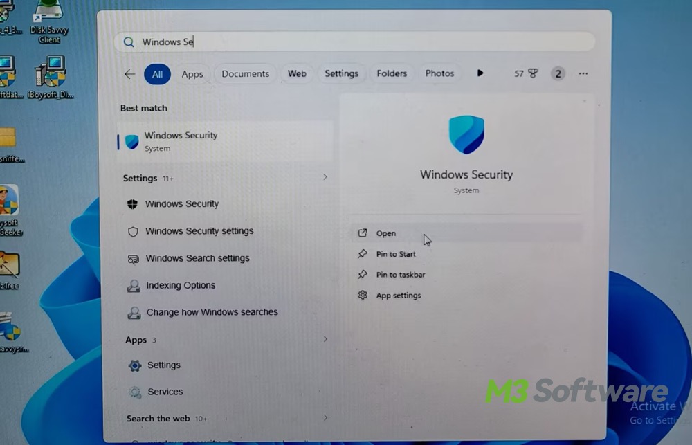 Launch Windows Security