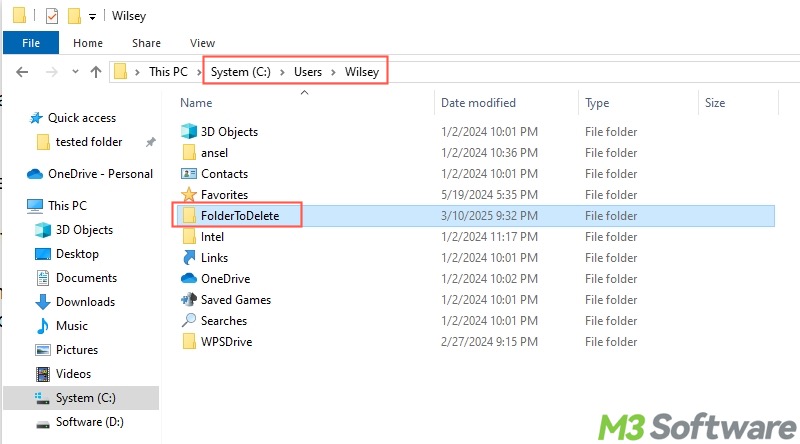 force delete a folder in File Explorer