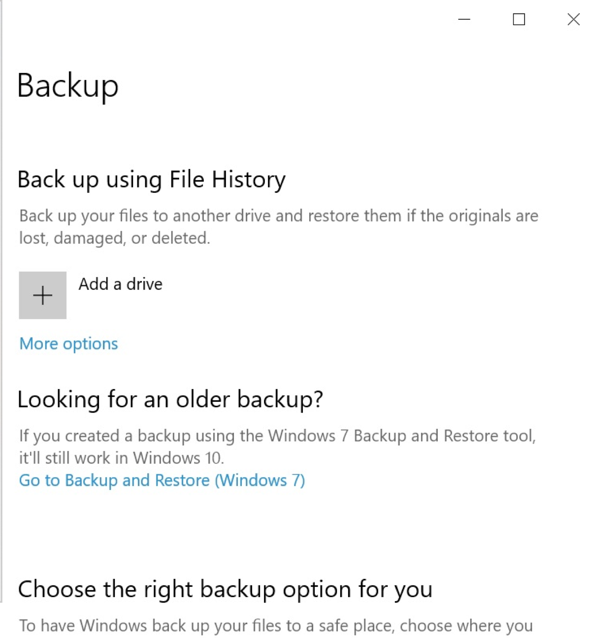 Summary to backup Windows