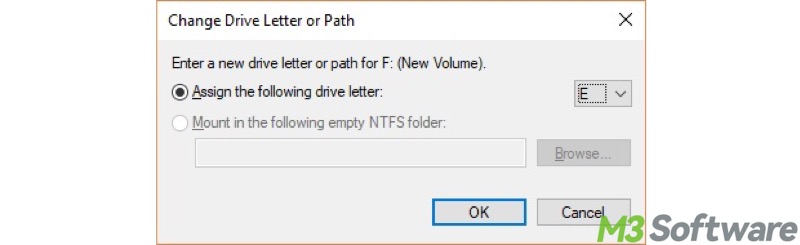 change drive letter in Disk Management