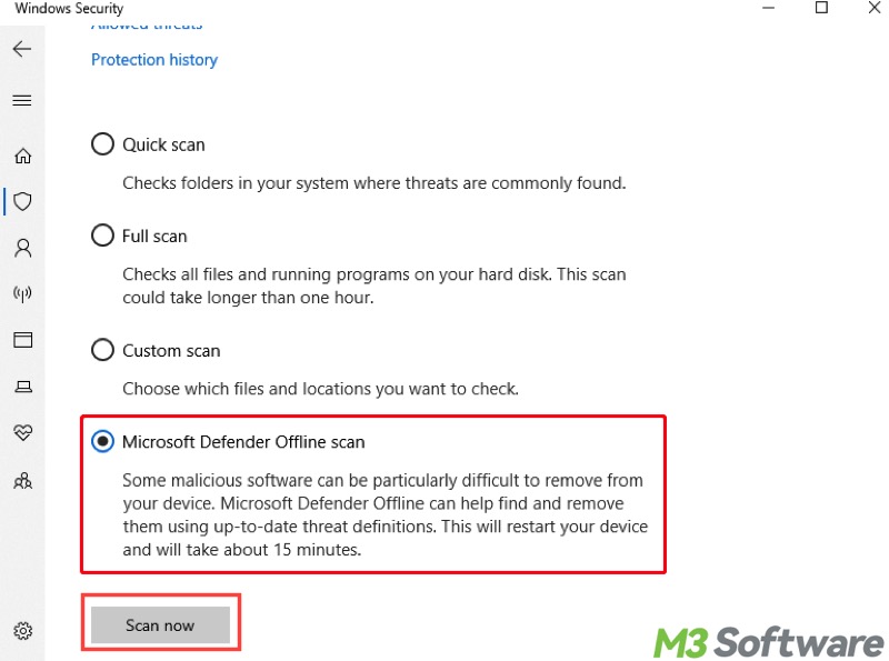 run Microsoft Defender Offline scan