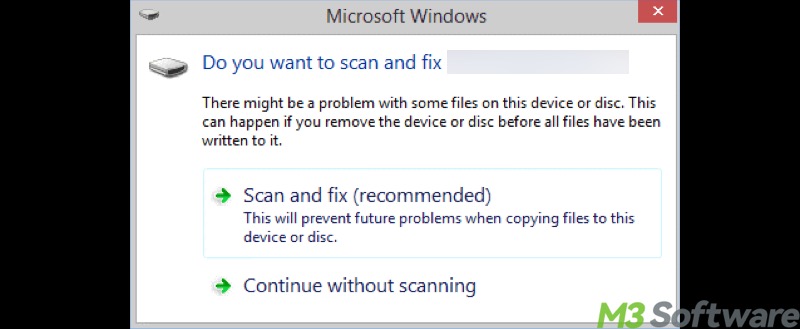 scan and fix removable disk