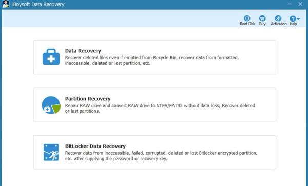 Windows Data Recovery main interface