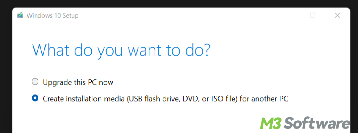 create the bootable media to downgrade to Windows 10