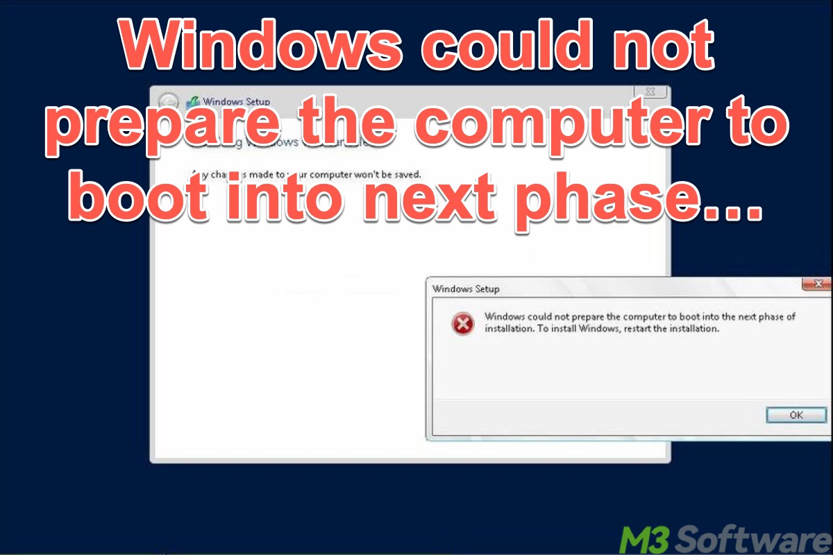 Windows could not prepare the computer to boot