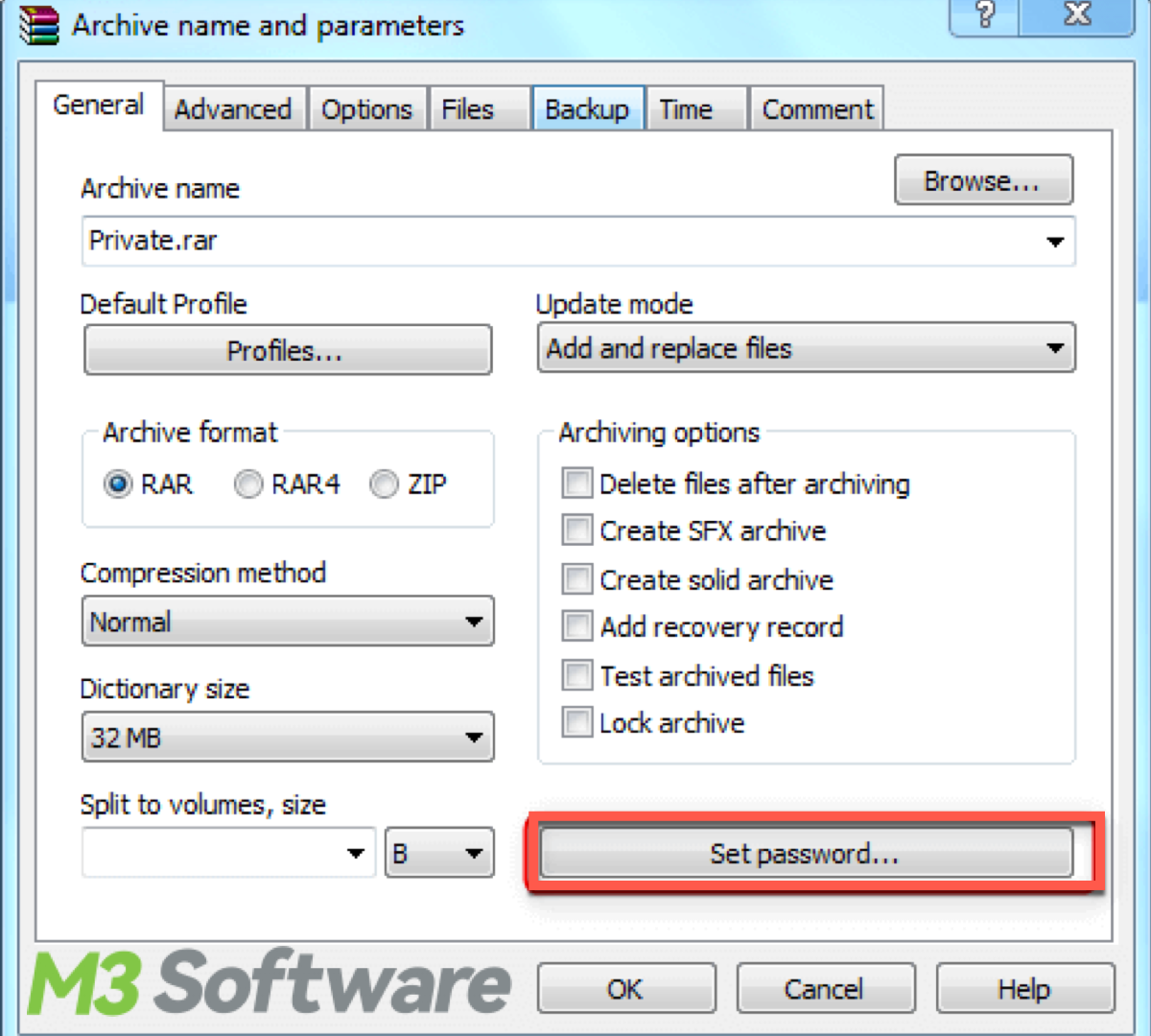 Use WinRAR to encrypt files in Windows