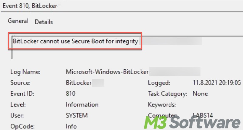 BitLocker cannot use Secure Boot for integrity