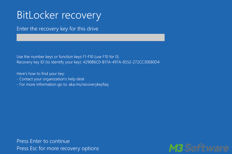 BitLocker recovery blue screen