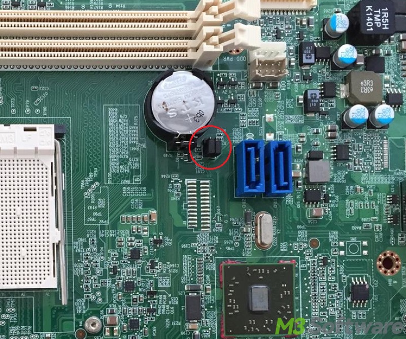 CMOS jumper on motherboard