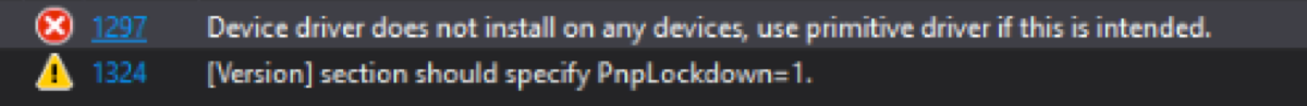 Device driver does not install on any devices