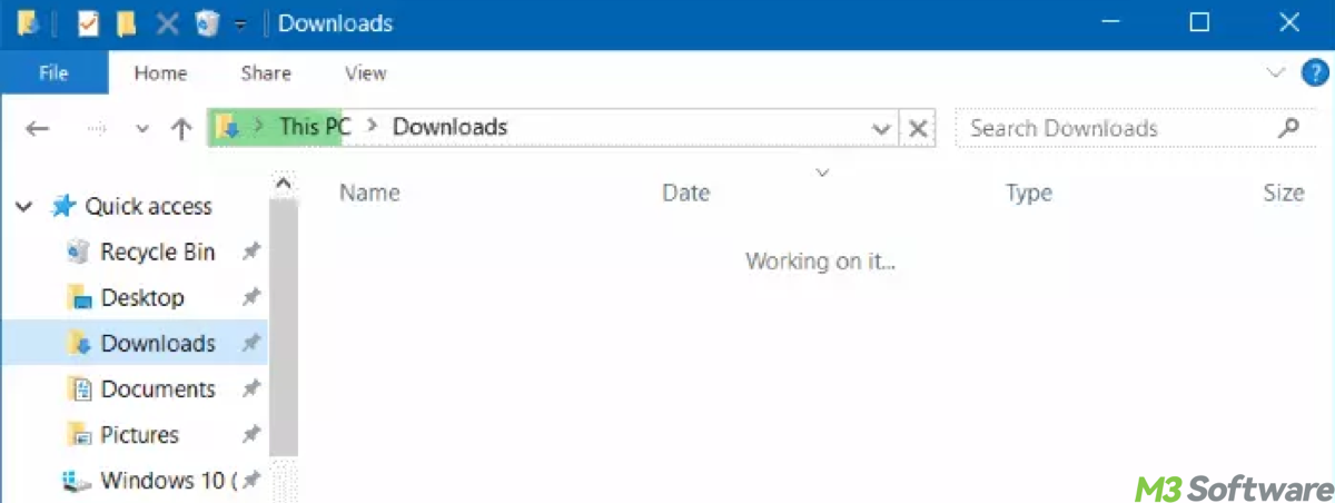 Downloads folder in File Explorer