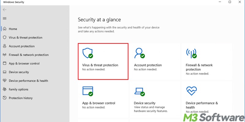 choose Virus and threat protection Windows 11