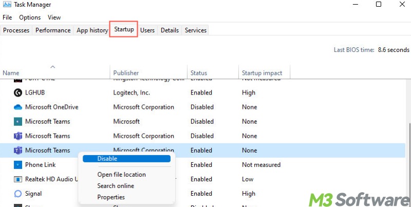 disable startup apps Windows 11