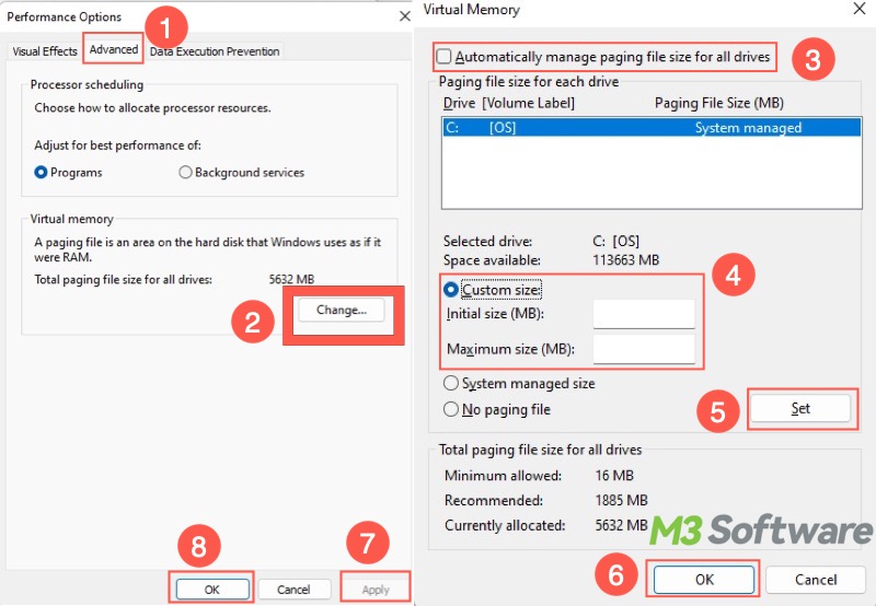 increase virtual memory Windows 11