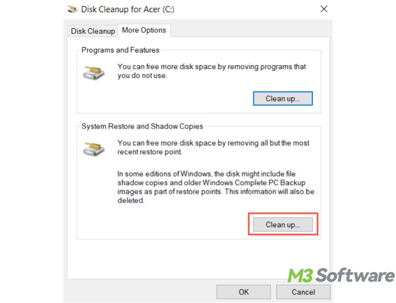 clean up system restore and shadow copies