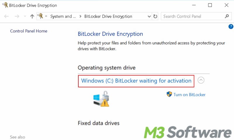 BitLocker waiting for activation